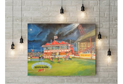Broomfield Park Stadium Pavillion Fine Art Canvas - Airdrie FC
